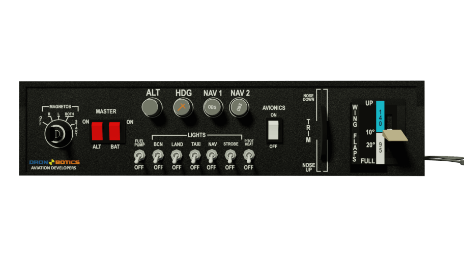 Dronobotics Flight Simulator-  cessna 172 switch panel c172 c182 da40 da42